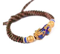 Tingyilan Feng Shui The Best Prosperity Handmade Woven Bracelet with Color Changed Gold-plated Copper Pi Xiu/Pi Yao Attract Wealth and Good Luck,C,17~25cm