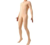 Tingyilan Flesh,Thicken,Thick Thermal Tights Full Body Unitard Turtleneck Spandex Footed Long Sleeve Plus Size for Men, Front Zipper Opening Comedy Dress Up Costumes