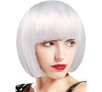 Tingyilan Glow in The Dark Wig, Luminous Bob Hair Neon Fancy Dress Accessory Cosplay Party Daily Halloween Decorations,Blue