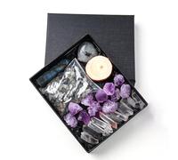 Tingyilan Healing Crystals Set, Raw Chakra, Tumbled Stones, Bullet Shaped Chakra Stones, Crystal Chips and Wood, Gemstones Crystal Gifts,lanwenshi
