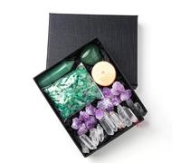 Tingyilan Healing Crystals Set, Raw Chakra, Tumbled Stones, Bullet Shaped Chakra Stones, Crystal Chips and Wood, Gemstones Crystal Gifts,donglingyu