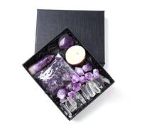 Tingyilan Healing Crystals Set, Raw Chakra, Tumbled Stones, Bullet Shaped Chakra Stones, Crystal Chips and Wood, Gemstones Crystal Gifts,zijing