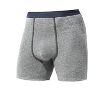 Tingyilan Men Classic Boxers with Elastic Waistband Button Thermal Winter Breathable Underwear Comfortable Stretch Cotton Fleece Lined Pouch Trunks,Grey,XL