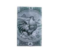 Tingyilan Men Women Natural Jade Stone Chinese Zodiac Necklace 12 Animals Warrior Natural Jadeite Pendant Charm with Chain, Spiritual Ornaments Jewellery,Chicken,40x65x6.5mm