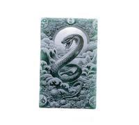 Tingyilan Men Women Natural Jade Stone Chinese Zodiac Necklace 12 Animals Warrior Natural Jadeite Pendant Charm with Chain, Spiritual Ornaments Jewellery,Snake,40x65x6.5mm