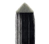Tingyilan Men's Hairline Triangle Shape Toupee Real Human Hair Extension Invisible Sideburns Hairpiece Fringe Bang Replacement System,Black,3x3x4cm