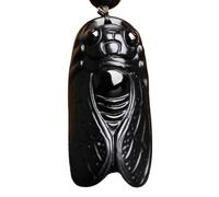 Tingyilan Natural Black Obsidian Crystal Buddha Strength Protection Amulet Lucky Charm Pendant Necklace,Style P