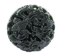 Tingyilan Natural Green Hotan Jade Lucky Dragon Pendant Talisman Amulet Chinese Jade Spiritual Ornaments Jewellery Gifts with Box,4