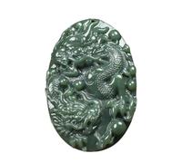 Tingyilan Natural Green Hotan Jade Lucky Dragon Pendant Talisman Amulet Chinese Jade Spiritual Ornaments Jewellery Gifts with Box,5