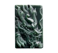 Tingyilan Natural Green Hotan Jade Lucky Dragon Pendant Talisman Amulet Chinese Jade Spiritual Ornaments Jewellery Gifts with Box,6