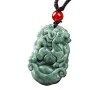 Tingyilan Natural Jade 12 Chinese Zodiac Prosperity Necklace Pendant,Horse