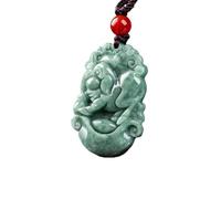 Tingyilan Natural Jade 12 Chinese Zodiac Prosperity Necklace Pendant,Pig