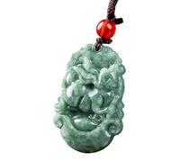 Tingyilan Natural Jade 12 Chinese Zodiac Prosperity Necklace Pendant,Rabbit