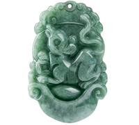 Tingyilan Natural Jade 12 Chinese Zodiac Prosperity Necklace Pendant,Rat