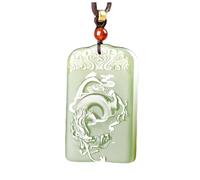 Tingyilan Natural Jade Necklace Chinese Zodiac Animal Pendant Necklace, Feng Shui Wealth Necklace for Women Men Necklace Good Fortune,Dragon