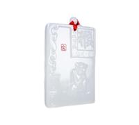 Tingyilan Natural White Jade Chinese 12 Zodiac Necklace Animal Feng Shui Necklace Saint Constellation Lucky Necklace with Chain Jewelry,Monkey