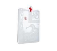 Tingyilan Natural White Jade Chinese 12 Zodiac Necklace Animal Feng Shui Necklace Saint Constellation Lucky Necklace with Chain Jewelry,Snake