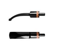 Tingyilan Pipe Stem Acrylic Tobacco Pipe Bent Straight Stem Replacement Mouthpiece with Briar Ring Decoration Fit 9mm / 3mm Filters,30