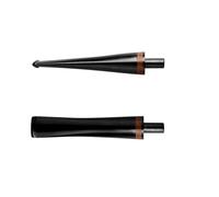 Tingyilan Pipe Stem Acrylic Tobacco Pipe Bent Straight Stem Replacement Mouthpiece with Briar Ring Decoration Fit 9mm / 3mm Filters,28