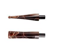 Tingyilan Tobacco Pipe Stem Fit 9mm / 3mm Filters Curved Tapered Design Color Coffee Bent Mouthpiece Handle Round Saddle Type,156