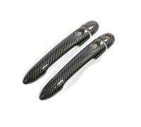 TINGYUS Door Handle Side Outer for Clio IV for Clio 4 for Lutecia 2012-2019 Glossy Black Carbon Fiber Car Door Handle Cover Styling 2013 2014 2015 Exterior Door Handle Cover(Carbon 1key 2 Button)
