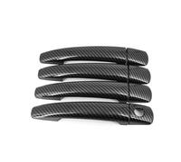 TINGYUS Door Handle Side Outer FOR PEUGEOT 207 308 407 Black Carbon Fiber Car Door Handle Cover Trim Sticker Styling Auto Exterior Door Handle Cover(Carbon fiber)