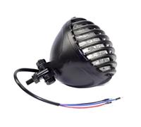 TINGYUS Motorcycle Front Headlight For Cafe For Racer For Bobber XS650 CB750 Vintage Scalloped Headlight Motorcycle 5" Custom Grill Headlamp(Black)