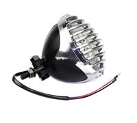 TINGYUS Motorcycle Front Headlight For Cafe For Racer For Bobber XS650 CB750 Vintage Scalloped Headlight Motorcycle 5" Custom Grill Headlamp(Chrome Black)