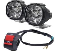 TINGYUS Motorcycle Front Headlight Motorcycle Headlight Spot Lights Scooter Auxiliary Lamp Spotlights 6 LED Fog Bulb Work Lights With Switch(1 Set)