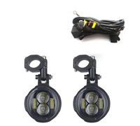 TINGYUS Motorcycle Front Headlight Universal Motorcycle Headlights Led Projector Lens Moto Headlamp Fog Light Motorbike Driving Lights Auxiliary Lamp Spotlights(Yellow and wire)