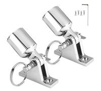 TINGZHIGO 2 Pairs Bimini Top Deck Hinge and Eye End Cap Fits 3/4 Inch Tube, 316 Stainless Steel Bimini Top Hardware with Mounting Fittings