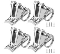 TINGZHIGO 4 PCS Bimini Top Deck Hinge with Quick-Release Pin, 316 Stainless Steel, Curved Base with Installation Screws