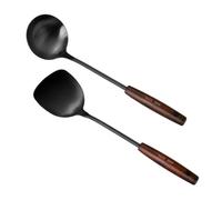 Tingzhou Wok Spatula and Ladle 14 Inches Spatula for Wok, 304 Stainless Steel Wok Spatula 1Set