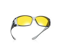 TINHAO Anti Glare Night Driving Fit Over Glasses for Men Women Polarized HD Wrap Around Night Vision Glasses(15 Grey/Yellow Lens)