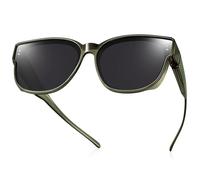 TINHAO Oversized Fit Over Sunglasses for Women Men Wear Over Glasses Polarized UV400 Protection Sunglasses for Driving(Oliver Green,Black)