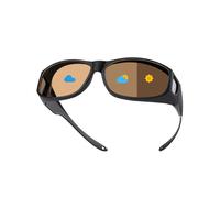TINHAO Photochromic Polarised Fit Over Sunglasses - UV400 Protection & Blue Light Blocking - TR90 Lightweight Over Glasses Sunglasses for Men & Women - 4 Colours Available (Brown)