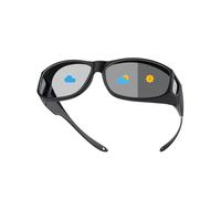 TINHAO Photochromic Polarised Fit Over Sunglasses - UV400 Protection & Blue Light Blocking - TR90 Lightweight Over Glasses Sunglasses for Men & Women - 4 Colours Available (Grey)