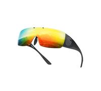 TINHAO Sunglasses Fit Over Prescription Glasses for Men Polarized Flip Up Wrap Around Driving Shades(Black, Yellow green)