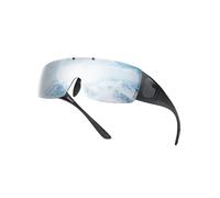 TINHAO Sunglasses Fit Over Prescription Glasses for Men Polarized Flip Up Wrap Around Driving Shades(Black, Silver)