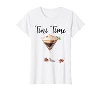 Tini Time Espresso Martini Cocktail I Love Espresso Martinis Value Graphic T-Shirt, Women, White, L