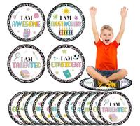 Tinideya 12 Pcs Kids Carpet Circle Seats for Class 16 Inch Round Classroom Rug Floor Cushions Soft Teacher Preschool Educational Floor Mat Non Slip Back to School Learning Playing Areas(Positive)
