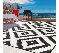 Tinideya 14 x 10 Ft Boho Outdoor Rug, Waterproof Reversible Plastic Rug Mat for Patio, RV, Camping, Indoor Use, Beige