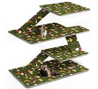 Tinideya 7pcs Ferret Cage Liner Set with Hook and Loop Fasteners Ferrets Cage Accessories Washable Ferret Nation Liner for Small Animals Hamster Guinea Pig Rats Hedgehogs, Green Mushroom