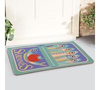 Tinideya Sardine Can Coir Doormat Funny Summer Welcome Front Door Mat for Indoor and Outdoor 18x30 Inches Durable PVC Artificial Coir Rug for Patio, Entryway, Beach House Decor, Non Slip Doormat