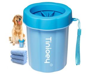 Tinioey Dog Paw Cleaner Cup, Medium Dog Paw Washer with Silicone Brush