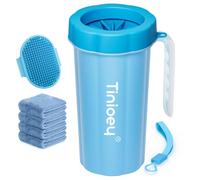 Tinioey Dog Paw Cleaner for Large Dogs with Handle | Large Breed to Clean Muddy Paws | Dog Foot Cleaner Paw Washer for Dogs & Pets | Pet Feet Washer (Blue)