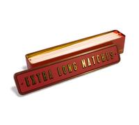 TINIT Extra Long Matches Tin | Storage Box Match Firelighter Gift Storage Funky Unique Present Birthday Christmas Home Birthday Housewarming Kitchen Decor | Extra Long Matches (Gold on Burgundy)