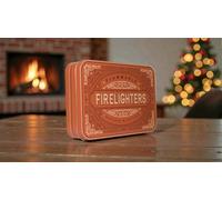 TINIT Firelighter Tin - Storage Accessory Metal Tin Natural Woodburner Fire Stove Fireplace Fireside Mens Gift Present BBQ (Amber)