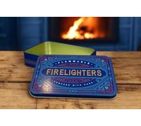 TINIT Firelighter Tin - Storage Accessory Metal Tin Natural Woodburner Fire Stove Fireplace Fireside Mens Gift Present BBQ (Blue)