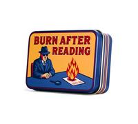 TINIT Match Tin | Burn After Reading - Storage Box Matches Firelighter Metal Lighter Gift Storage Funky Unique Present Birthday Christmas Home Housewarming Aesthetic Kitchen Decor | Burn After Reading